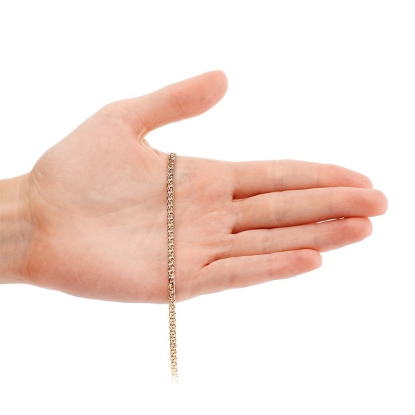 Цепь из красного золота 585, плетение «Гарибальди»