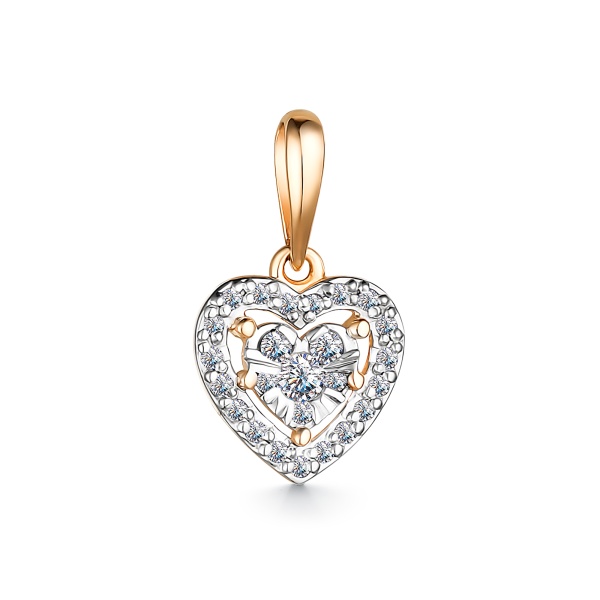 Подвеска из красного золота с бриллиантами