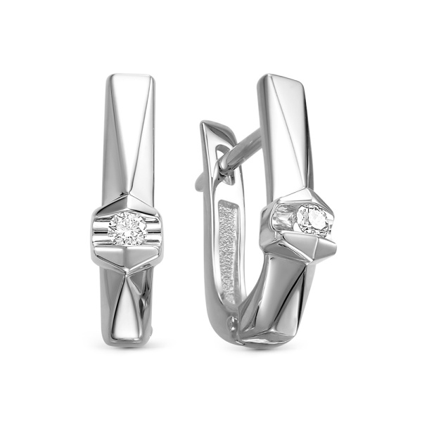 Серьги из белого золота с бриллиантами