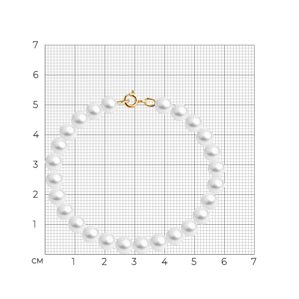 Браслет из красного золота с белым жемчугом