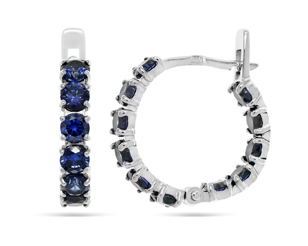 Серьги из серебра с танзанитами