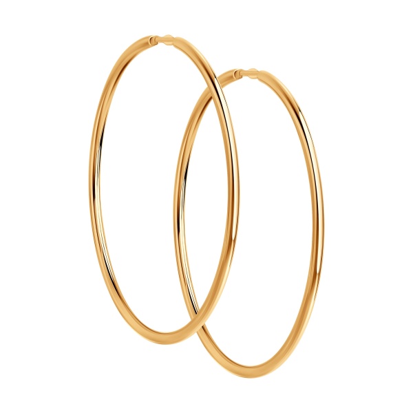 Серьги конго из красного золота