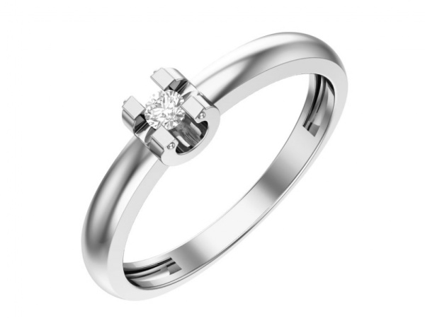 Кольцо из серебра с фианитом