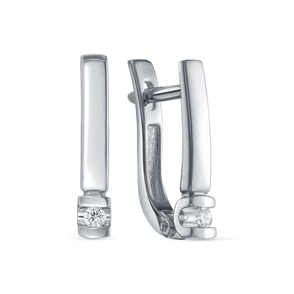 Серьги из белого золота с бриллиантами