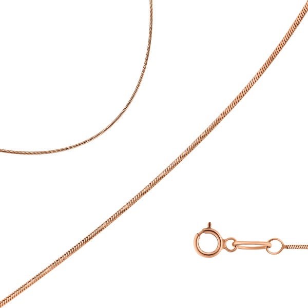 Цепь из красного золота 585, плетение «Снейк»