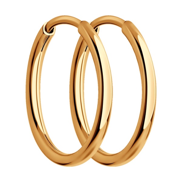 Серьги конго из красного золота