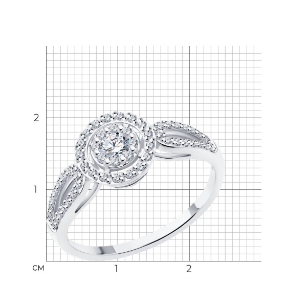 Кольцо из белого золота с бриллиантами