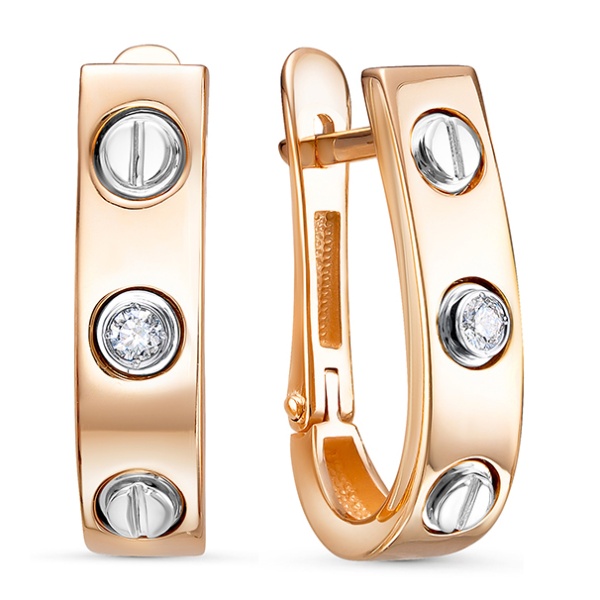 Серьги из красного золота с бриллиантами