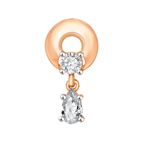 Подвеска из красного золота с фианитами