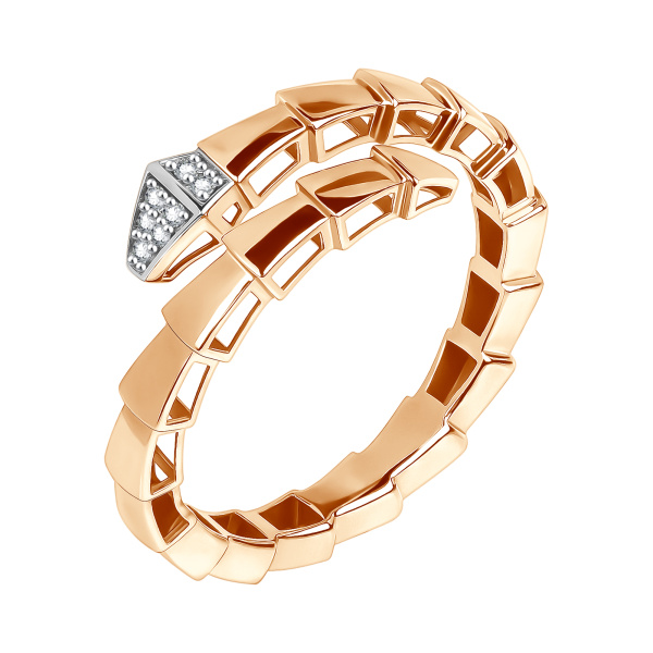 Кольцо из красного золота с бриллиантами