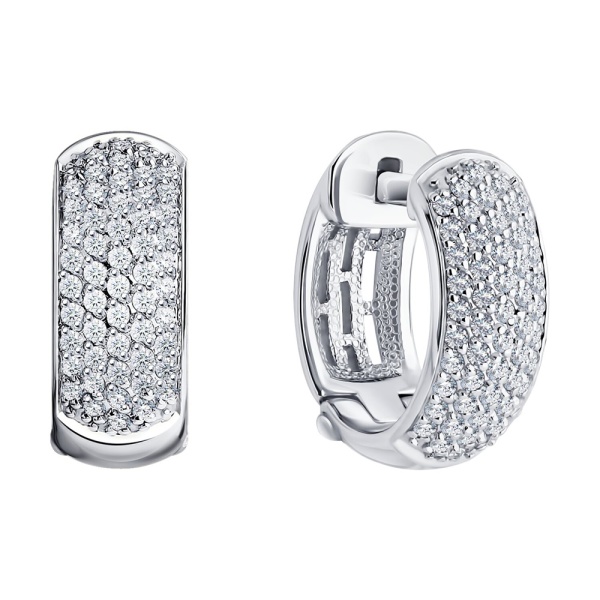 Серьги из белого золота с бриллиантами