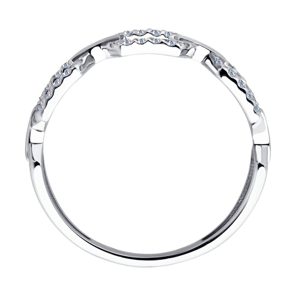 Кольцо из белого золота с фианитами