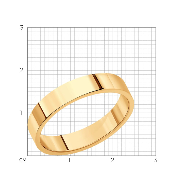 Обручальное кольцо из красного золота