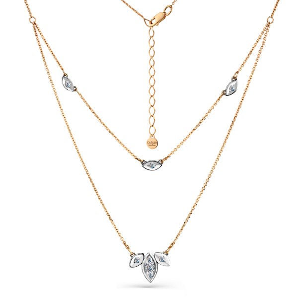 Колье тз красного золота с фианитами