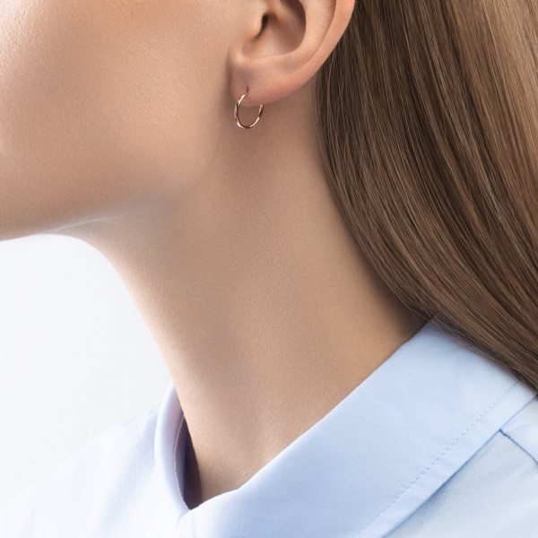 Серьги-конго из красного золота