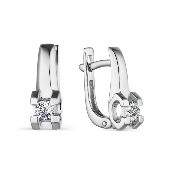 Серьги из белого золота с бриллиантами