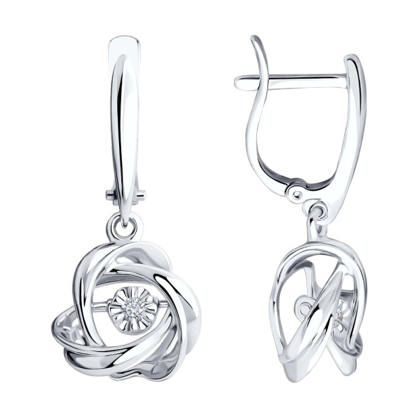 Серьги из белого золота с бриллиантами