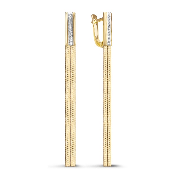 Серьги из желтого золота с бриллиантами