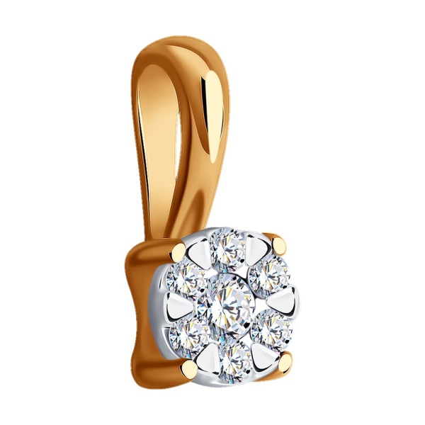 Подвеска из красного золота с бриллиантами