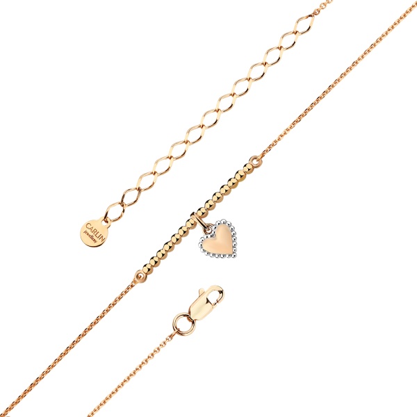 Браслет из красного золота с подвеской