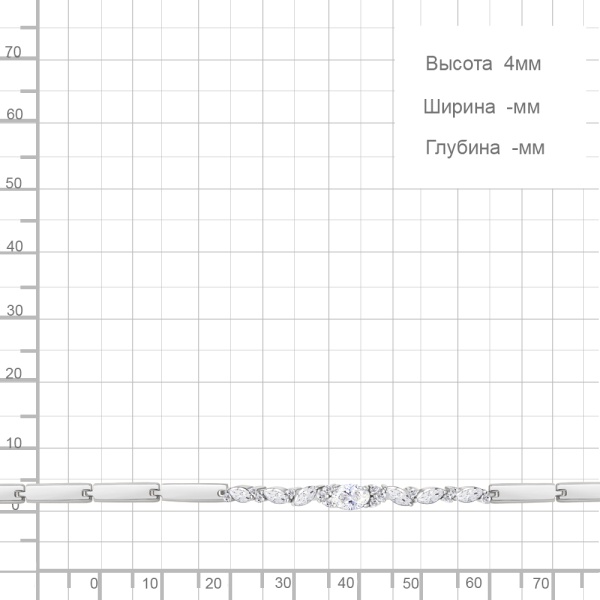 Браслет из серебра с фианитами