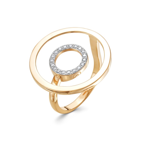 Кольцо из красного золота с бриллиантами