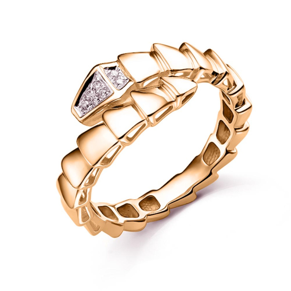 Кольцо из красного золота с бриллиантами