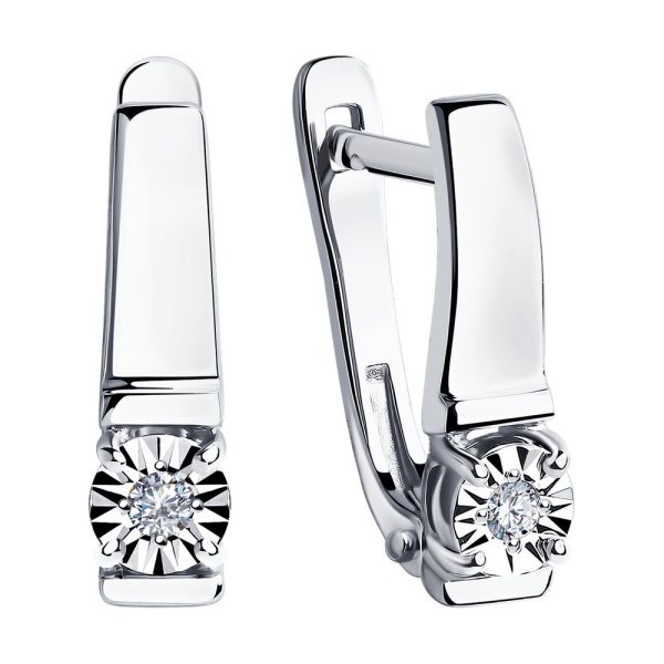 Серьги из белого золота с бриллиантами