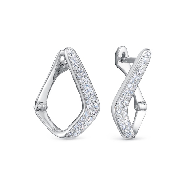 Серьги из белого золота с бриллиантами