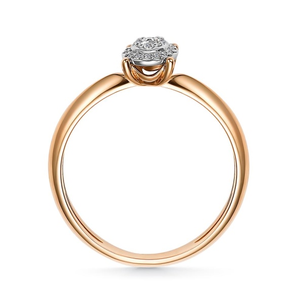 Кольцо из красного золота с бриллиантами