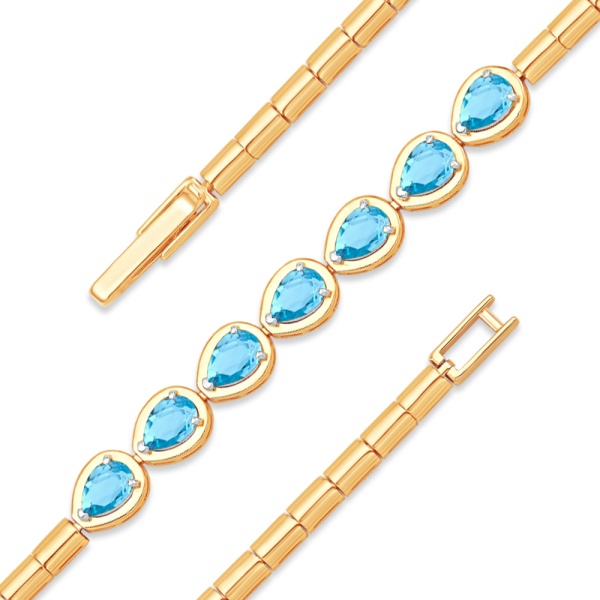 Браслет из красного золота с топазами