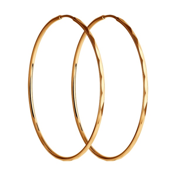 Серьги конго из красного золота