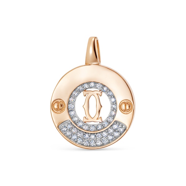 Подвеска из красного золота с фианитами