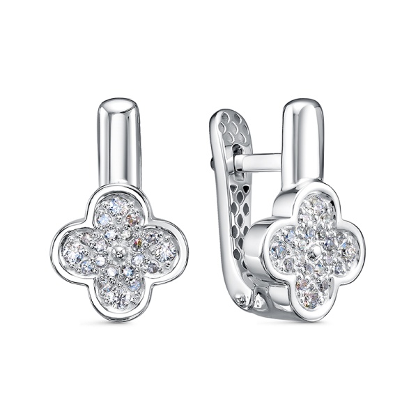 Серьги из белого золота с бриллиантами