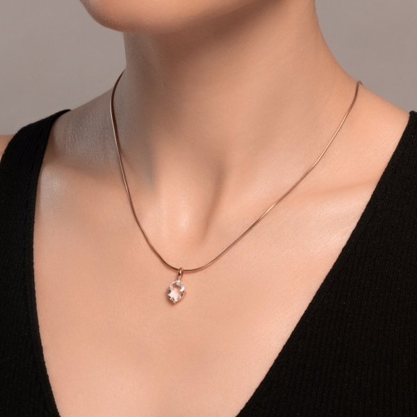 Подвеска из красного золота с горным хрусталём