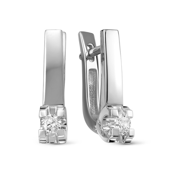 Серьги из белого золота с бриллиантами