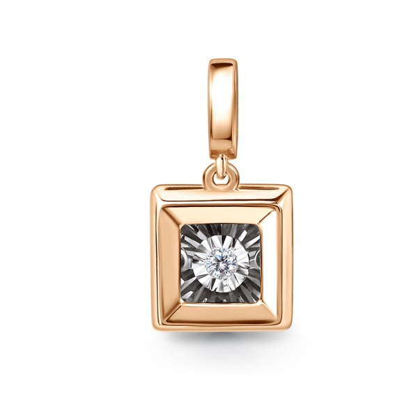 Подвеска из красного золота с танцующим бриллиантом